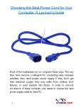 Choosing the best power cord for your computer  a layman's guide PowerPoint PPT Presentation