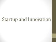 Startup and Innovation
