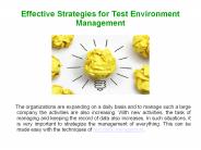 Effective Strategies for Test Environment Management