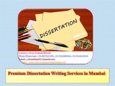 Premium Dissertation Writing Services in Mumbai