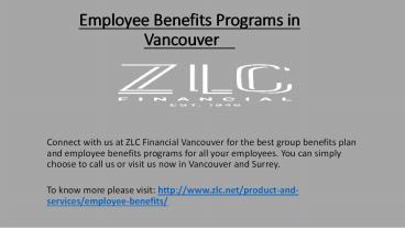 Employee Benefits Programs in Vancouver