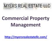 Commercial Property Management - Myers Real Estate LLC