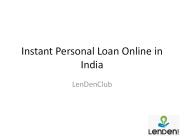 Instant Personal Loan Online in India