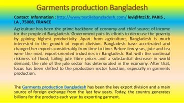 Garments production Bangladesh