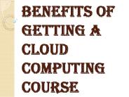 Few Reasons of Getting Cloud Computing Course