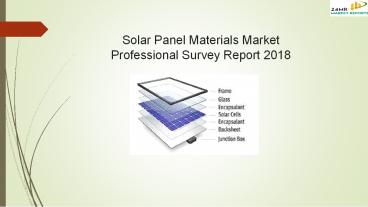 Solar Panel Materials Market Professional Survey Report 2018