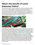 What’s the benefit of casino Indonesia Online? PowerPoint PPT Presentation