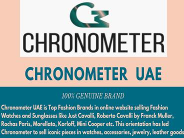 Buy Dubai Mall Fashion at Chronometer UAE