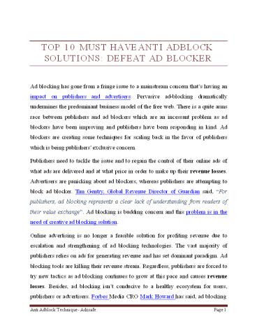 Top Best Ad Blocking Solution to Bypass Adblock