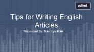 Tips for Writing English Articles