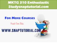 MKTG 310 Enthusiastic Study/snaptutorial.com