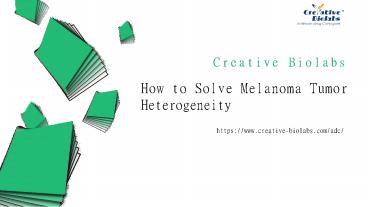 How to Solve Melanoma Tumor Heterogeneity