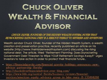 Chuck Oliver Wealth & Financial Advisor