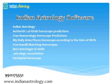 Live Indian Astrology Software