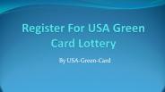 Register For USA Green Card Lottery