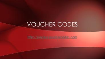 Voucher Codes