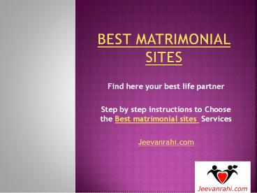 Best Matrimonial sites