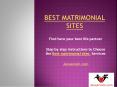 Best Matrimonial sites PowerPoint PPT Presentation