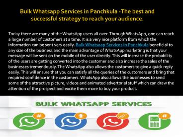 Bulk Whatsapp Services in Panchkula