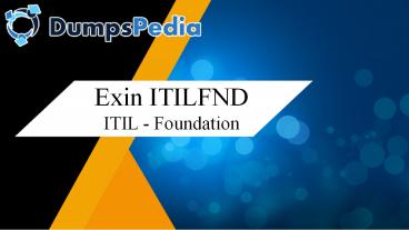 ITILFND Dumps