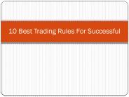 10 Best Trading Rules For Successful Trading