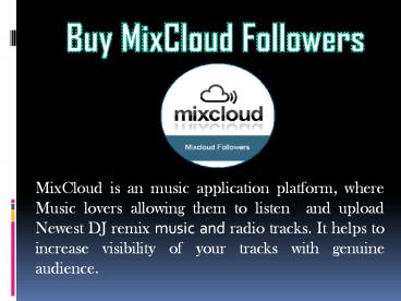 Buy MixCloud Followers