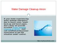 Water Damage Cleanup Akron