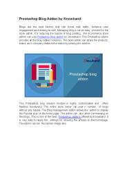 Prestashop Blog Addon by Knowband
