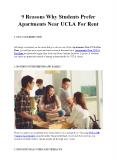 9 Reasons Why Students Prefer Apartments Near UCLA For Rent PowerPoint PPT Presentation