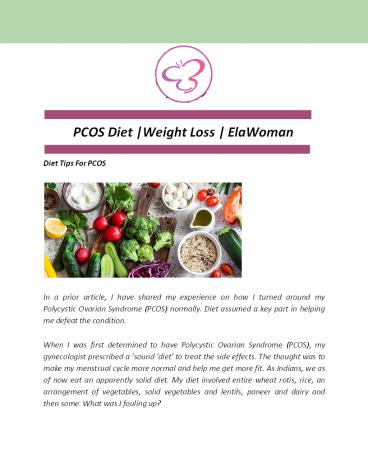 PCOS Diet | Weight Loss | ElaWoman