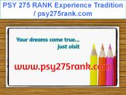 PSY 275 RANK Experience Tradition / psy275rank.com
