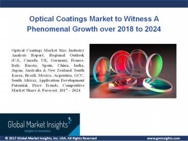 Optical Coatings Market Size, Industry Analysis By 2018-2024