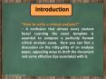 Ways to draft a critical analysis: PowerPoint PPT Presentation