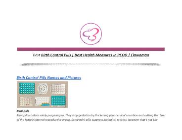 Best Birth Control Pills | Best Health Measures In PCOD | Elawoman