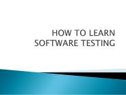 How To Learn Software Testing?
