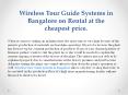 Wireless Tour Guide Systems in Bangalore PowerPoint PPT Presentation