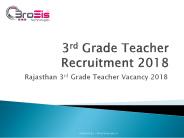 Rajasthan 3rd Grade Teacher Recruitment 2018