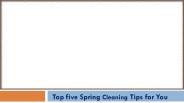 Simple Spring cleaning steps for your House