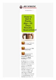 6 Packs Abs Workout 30 Days