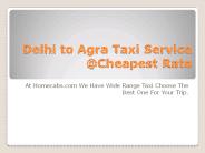 Delhi to Agra Taxi