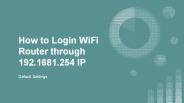 192.168.1.254 Login