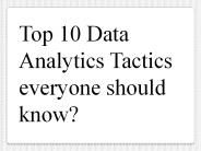 Top 10 Data Analytics Tactics everyone should know