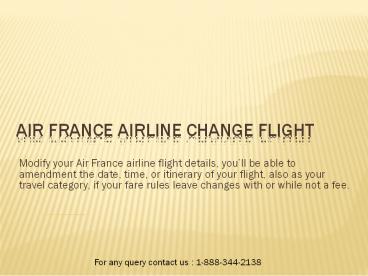 Air france airline change flight