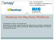 Hadoop on Big Data Platform - Convey Tech Labs