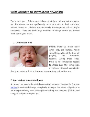 WHAT YOU NEED TO KNOW ABOUT NEWBORNS