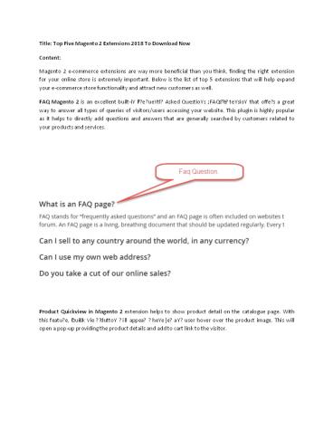 Top Five Magento 2 Extensions 2018 To Download Now