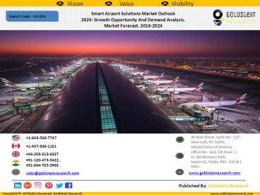 Smart Airport Solutions Market Outlook  2024: Growth Opportunity And Demand Analysis,  Market Forecast, 2016-2024