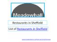 Restaurants in Sheffield PowerPoint PPT Presentation