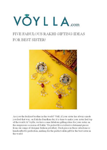 FIVE FABULOUS RAKHI GIFTING IDEAS FOR BEST SISTER!