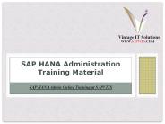 SAP HANA Administration Tutorial PPT